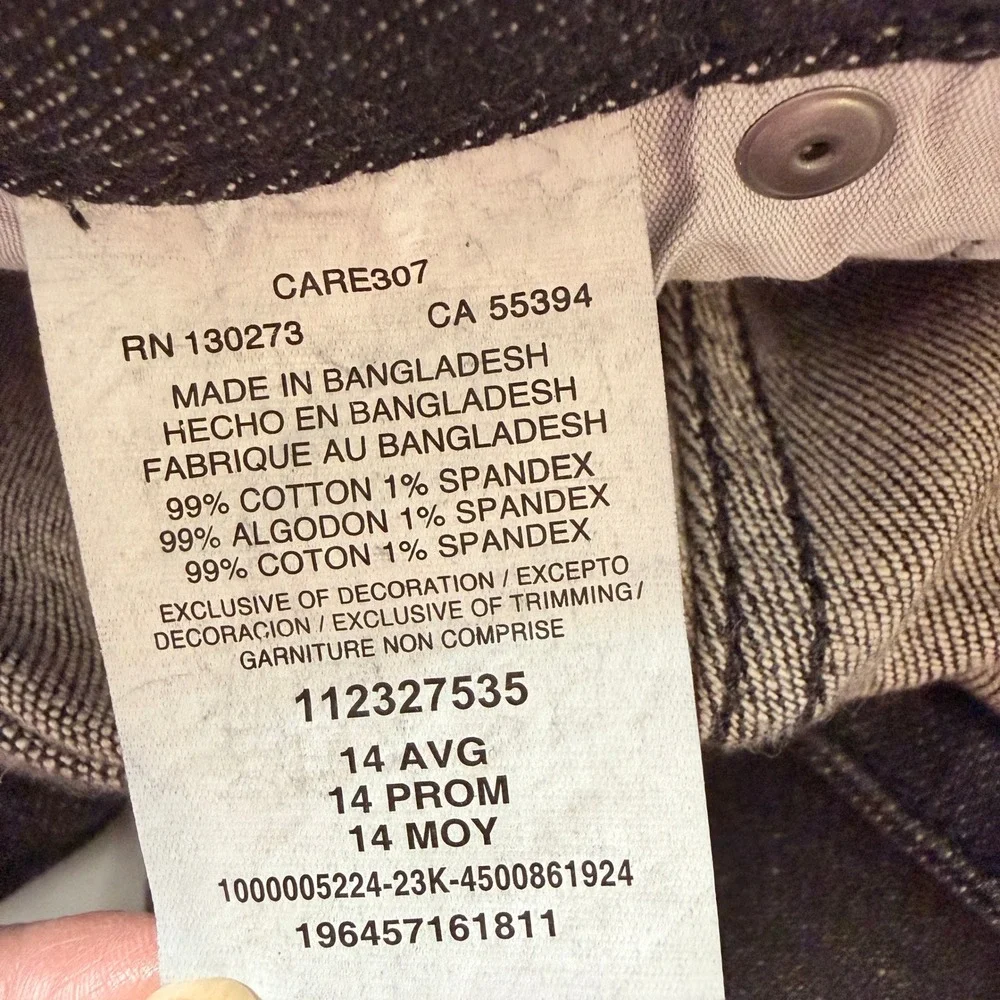 Riders by Lee Indigo Women's Fray Hem Cuffed Boyfriend Jeans Black Wash Size 14